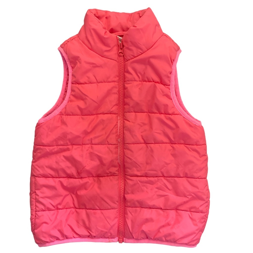 Girls Puffer vest, crazy 8, small (5-6), pink